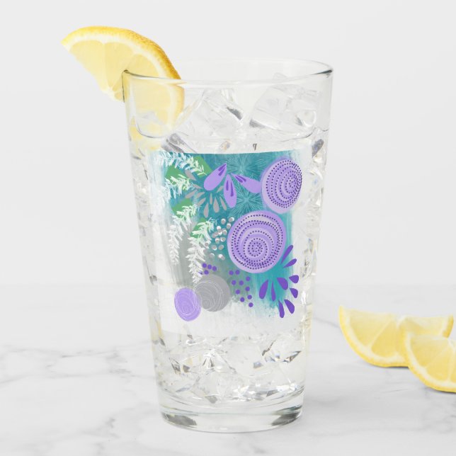 Modern Abstrakt Blommigt Glaskopp (Framsida Ice)