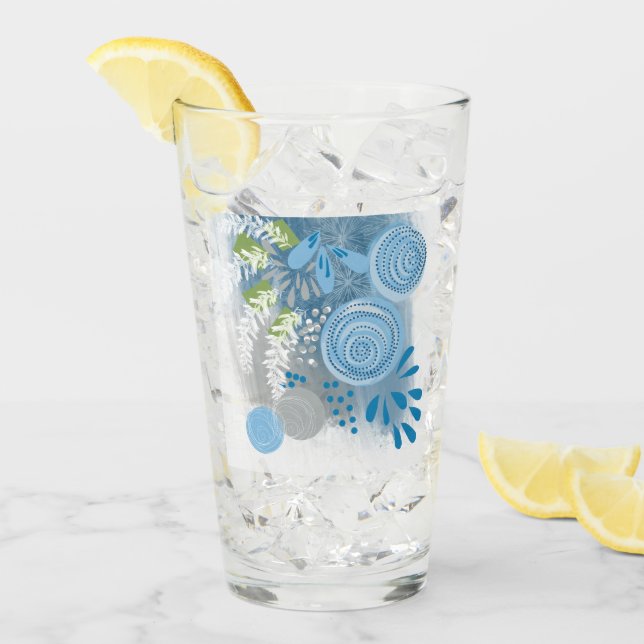 Modern Abstrakt Blommigt Glaskopp (Framsida Ice)