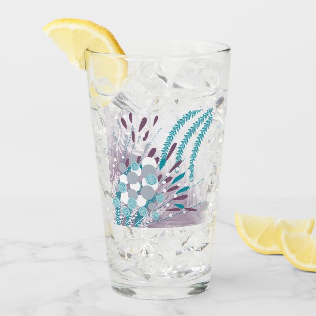 Modern Abstrakt Blommigt Glaskopp (Framsida Ice)