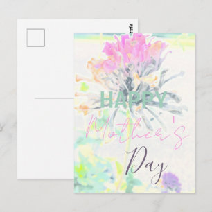 Modern Abstrakt Blommigt Impressionist Mors dag Vykort