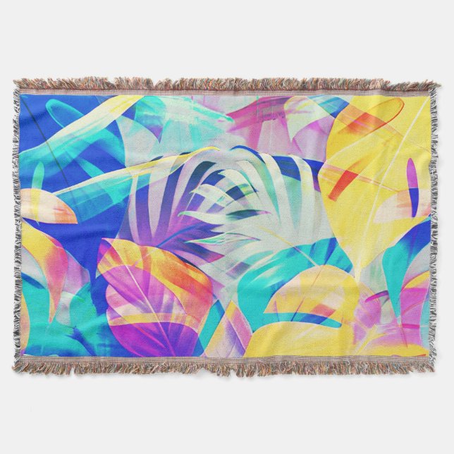 Modern Abstrakt Blommigt Pastel Färg Filt (Framsidan)