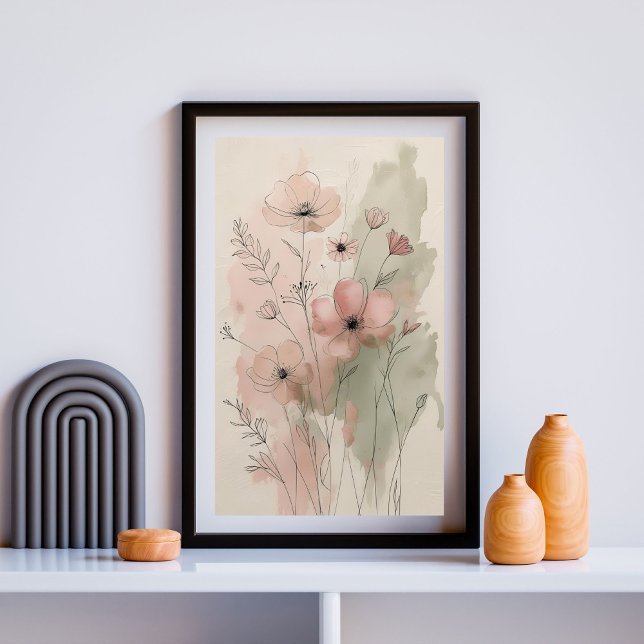Modern Abstrakt Blommigt Wall Art II Poster (Skapare uppladdad)