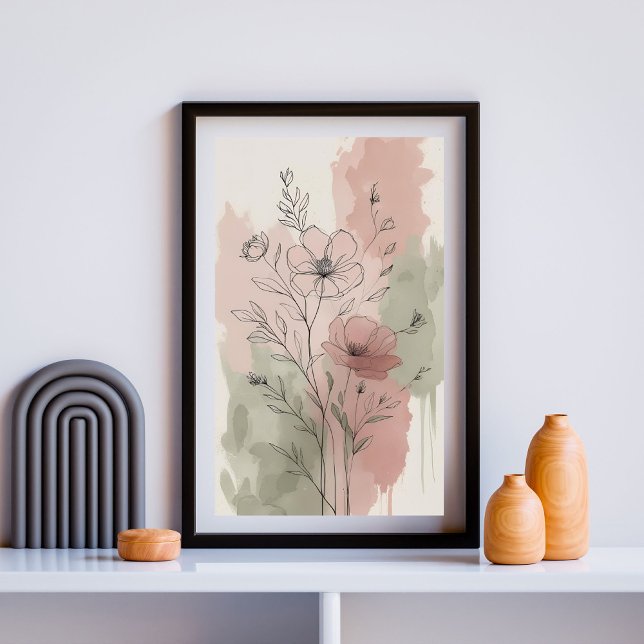 Modern Abstrakt Blommigt Wall Art IV Poster (Skapare uppladdad)