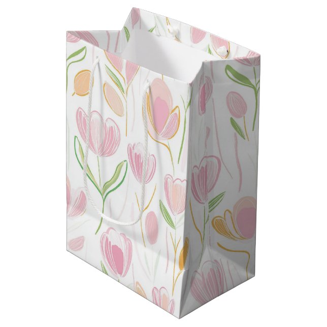 Modern Abstrakt Blommönster Linje Mönster (5) (Framsidan Vinklad)