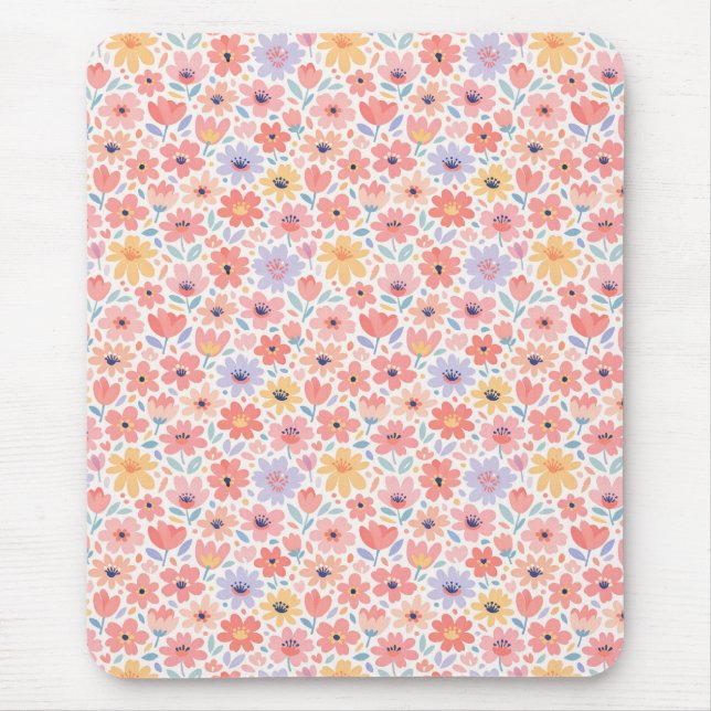 Modern Abstrakt Blommönster Musmatta (Framsidan)