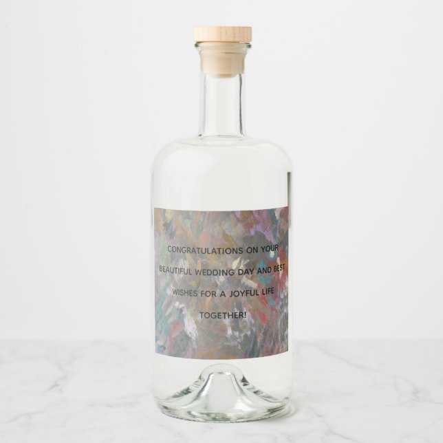 Modern abstrakt "Blomsterskog" kylare Spritflaskor Etikett (Framsida)