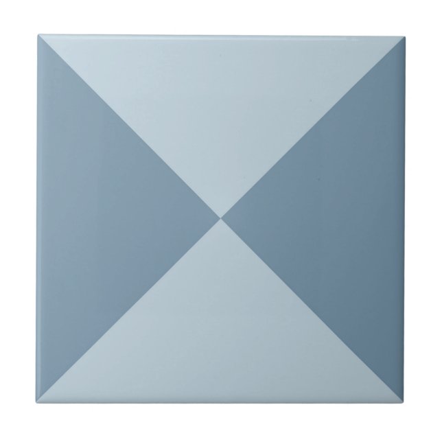 Modern Abstrakt Blue Geometric Triangle Mönster Kakelplatta (Framsidan)