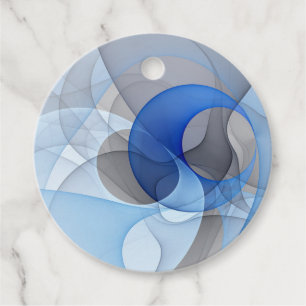 Modern Abstrakt Blue Grått Fractal Art Anpassnings Gåvor Etiketter