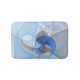 Modern Abstrakt Blue Grått Fractal Art Graphic Badrumsmatta