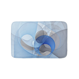 Modern Abstrakt Blue Grått Fractal Art Graphic Badrumsmatta