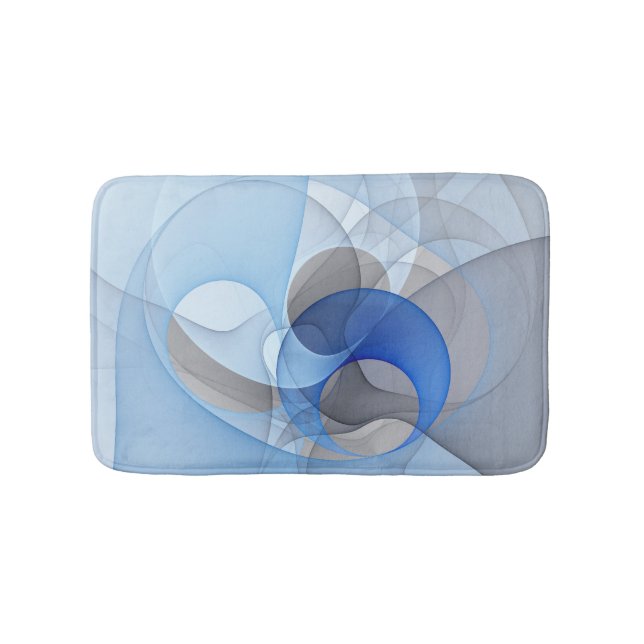 Modern Abstrakt Blue Grått Fractal Art Graphic Badrumsmatta (Framsidan)