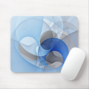 Modern Abstrakt Blue Grått Fractal Art Graphic Musmatta