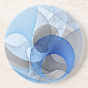 Modern Abstrakt Blue Grått Fractal Art Graphic Underlägg