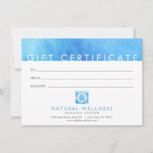 Modern Abstrakt Blue Hälsa Gift Certificate
