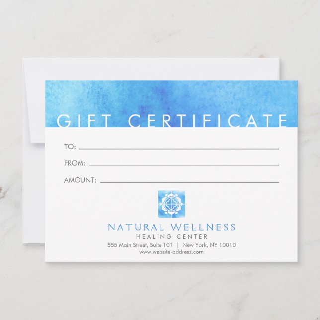 Modern Abstrakt Blue Hälsa Gift Certificate (Framsida)