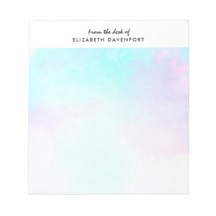 Modern Abstrakt Blue & Lila Watercolor Anteckningsblock