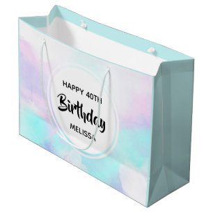 Modern Abstrakt Blue & Lila Watercolor Birthday