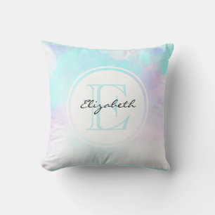 Modern Abstrakt Blue & Lila Watercolor Kudde