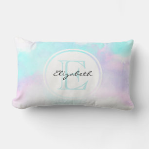 Modern Abstrakt Blue & Lila Watercolor Lumbarkudde