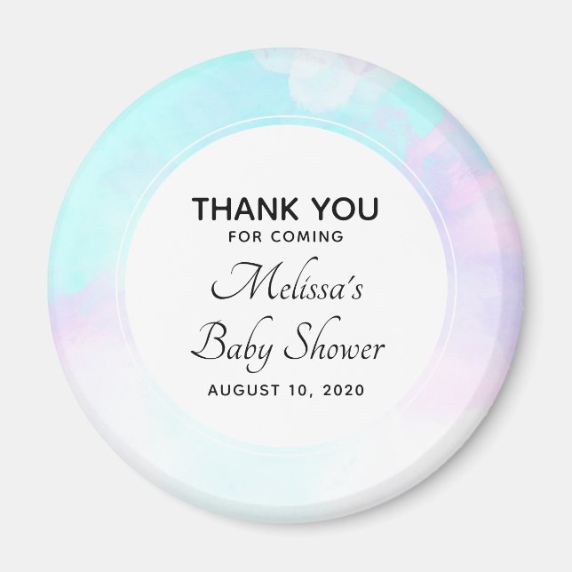 Modern Abstrakt Blue & Lila Watercolor Shower Magnet (Framsidan)