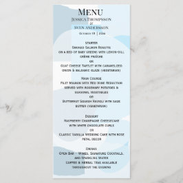 Modern Abstrakt Blue Minimalist Artistic Bröllop Meny