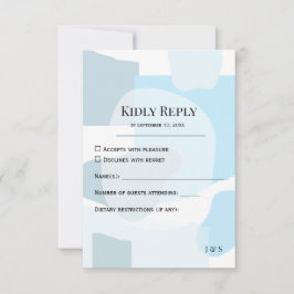Modern Abstrakt Blue Minimalist Artistic Bröllop OSA Kort