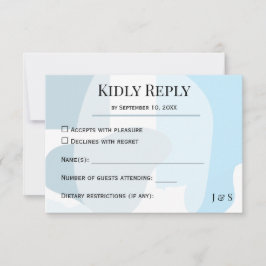 Modern Abstrakt Blue Minimalist Artistic Bröllop OSA Kort