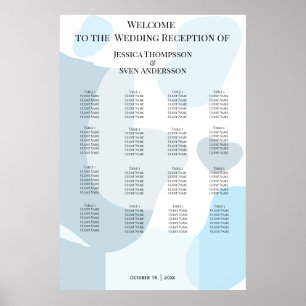 Modern Abstrakt Blue Minimalist Artistic Bröllop Poster