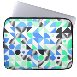 Modern Abstrakt Blue Mint Geometric Laptop Fodral