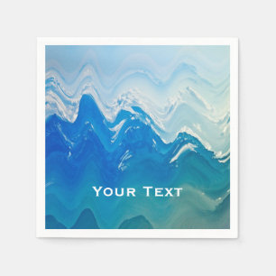 Modern Abstrakt Blue Ocean Art Personlig Pappersservett