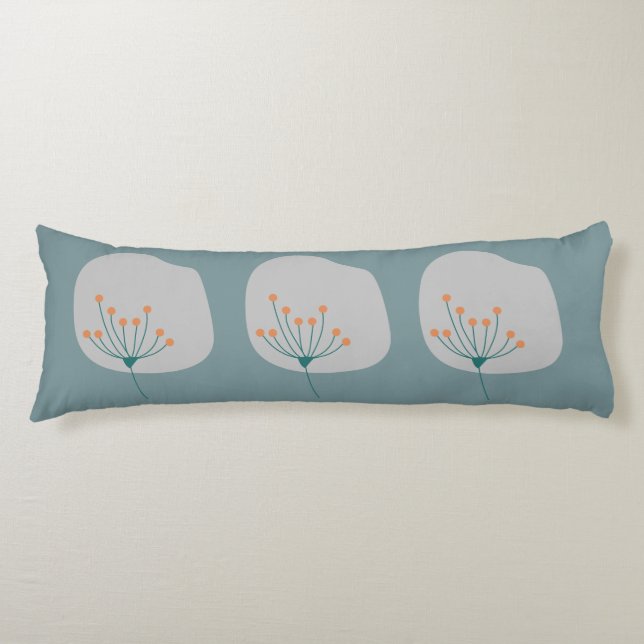 Modern Abstrakt Blue och Grått Design Kroppskudde (Framsidan)