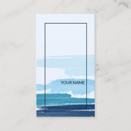 Modern Abstrakt Blue Schwarze Linien Visitkort