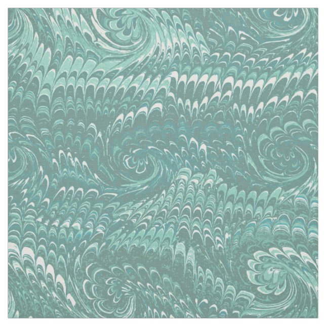Modern Abstrakt Blue Swirls Marble Mönster Tyg (Provkarta)