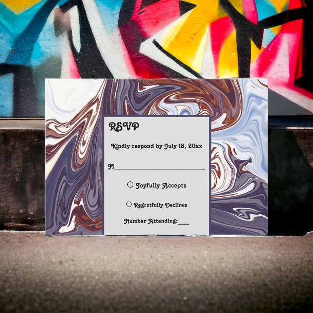 Modern Abstrakt Blue Wave Himlar Snyggt Chic Bröll OSA Kort (Skapare uppladdad)