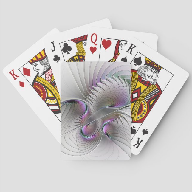 Modern Abstrakt Blyg Fantasyfigur Fraktal Konst Casinokort (Baksidan)