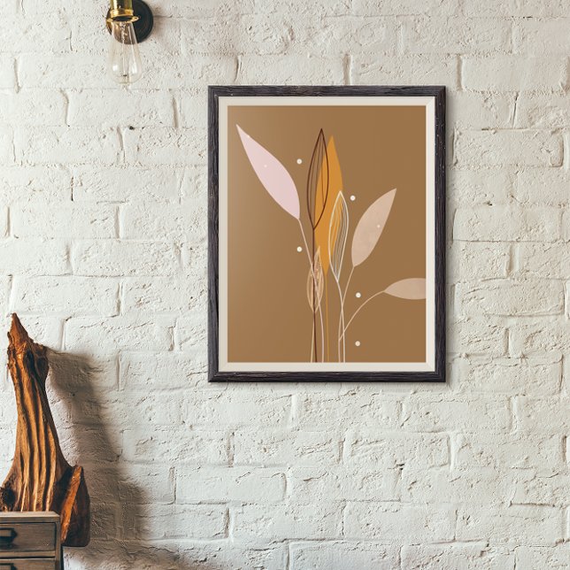 Modern Abstrakt Boho Blommig Växtkonst  Poster (Skapare uppladdad)