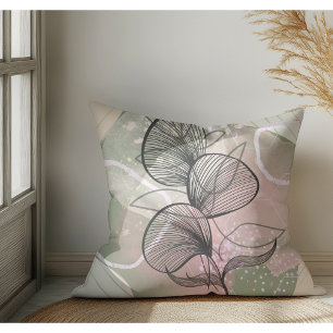 Modern Abstrakt Boho Botanical Kudde