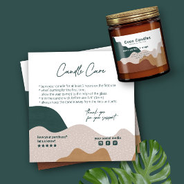 Modern Abstrakt Boho Candle-vårdkort Fyrkantigt Visitkort