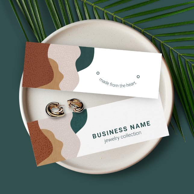 Modern Abstrakt Boho Earring Visning Card Litet Visitkort (Skapare uppladdad)