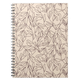 Modern abstrakt boho line art löv mönster anteckningsbok