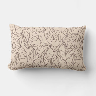 Modern abstrakt boho line art löv mönster lumbarkudde