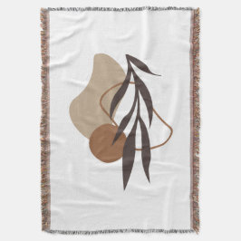 Modern Abstrakt Boho Plant Shapes Art Filt