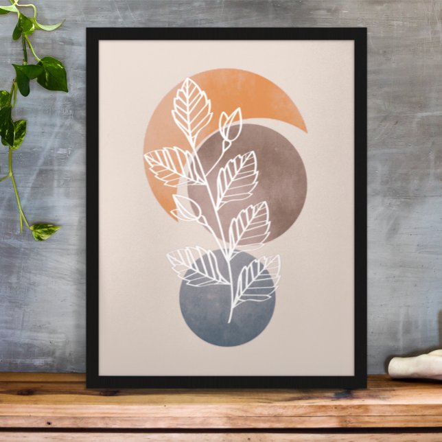 Modern Abstrakt Boho Växtblad Konstverk Poster (Skapare uppladdad)