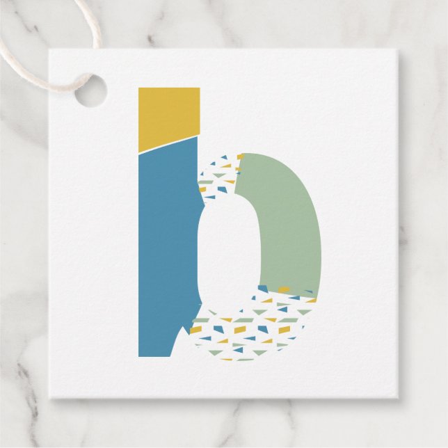 Modern Abstrakt Bokstav B Monogram Personlig Gåvor Etiketter (Framsida)
