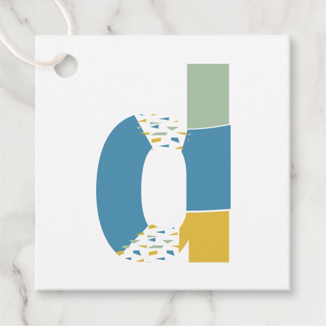 Modern Abstrakt Bokstav D Monogram Personlig Gåvor Etiketter (Framsida)