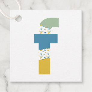 Modern Abstrakt Bokstav F Monogram Personlig Gåvor Etiketter
