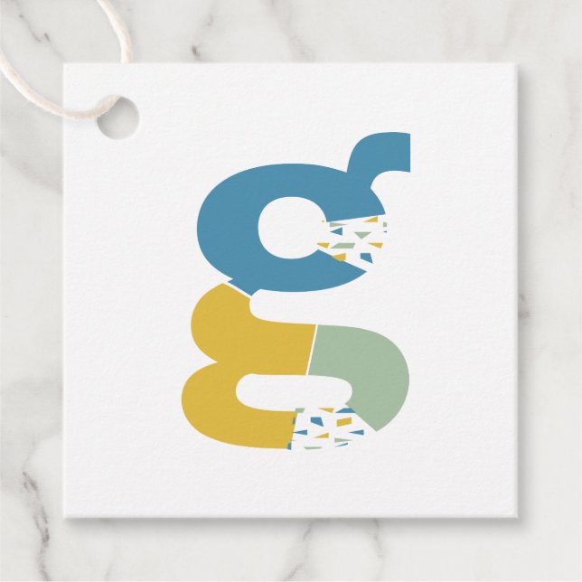 Modern Abstrakt Bokstav G Monogram Personlig Gåvor Etiketter (Framsida)