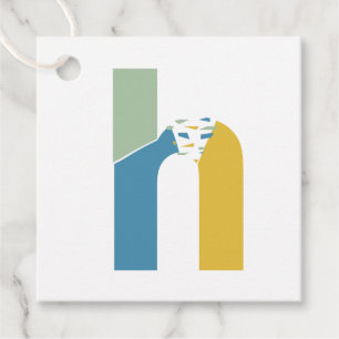 Modern Abstrakt Bokstav H Monogram Personlig Gåvor Etiketter