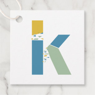 Modern Abstrakt Bokstav K Monogram Personlig Gåvor Etiketter