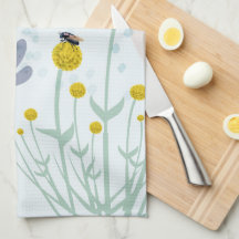 Modern Abstrakt Botanisk Gul Billy Button